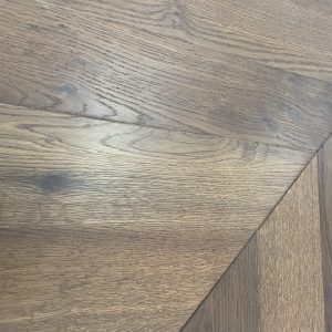 Smoked Oak 3.8/6 x 92mm x 510mm Brushed & Oiled Chevron Flooring