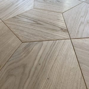 Classic Oak Unfinished Pentagon Crown Geometric Wood Flooring