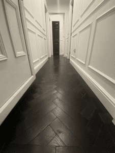 Midnight black wood flooring
